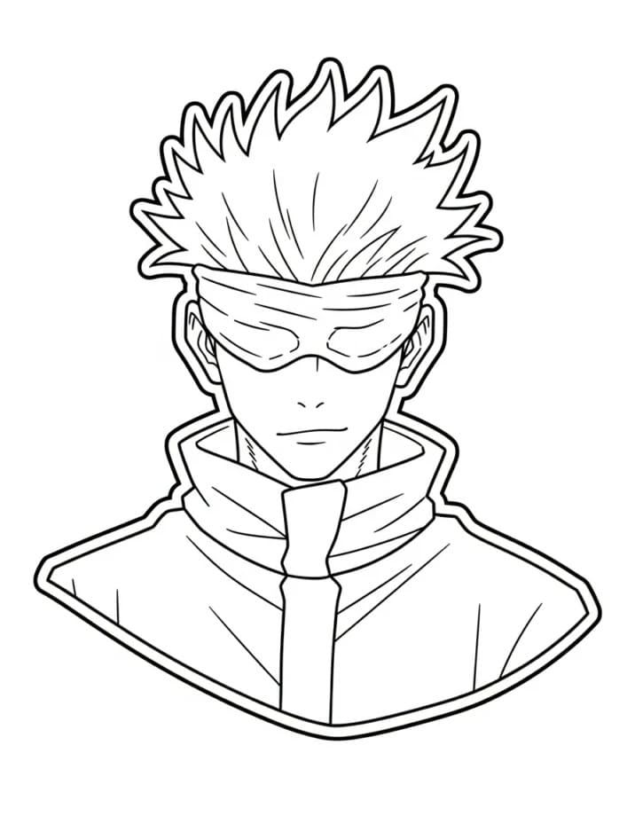 Fise de colorat cu Satoru Gojo de colorat p03