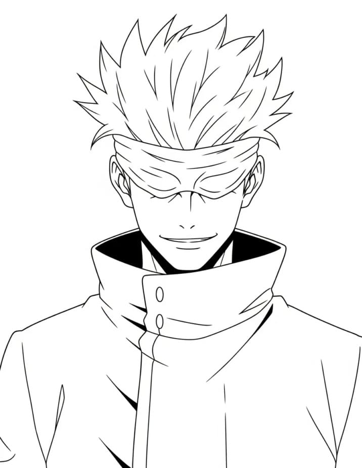 Fise de colorat cu Satoru Gojo de colorat p04