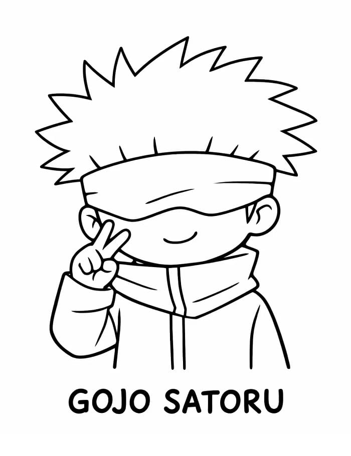 Fise de colorat cu Satoru Gojo de colorat p05