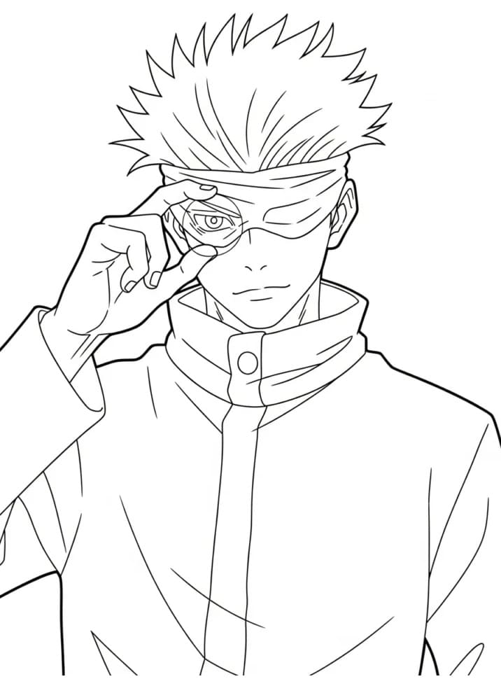 Fise de colorat cu Satoru Gojo de colorat p06