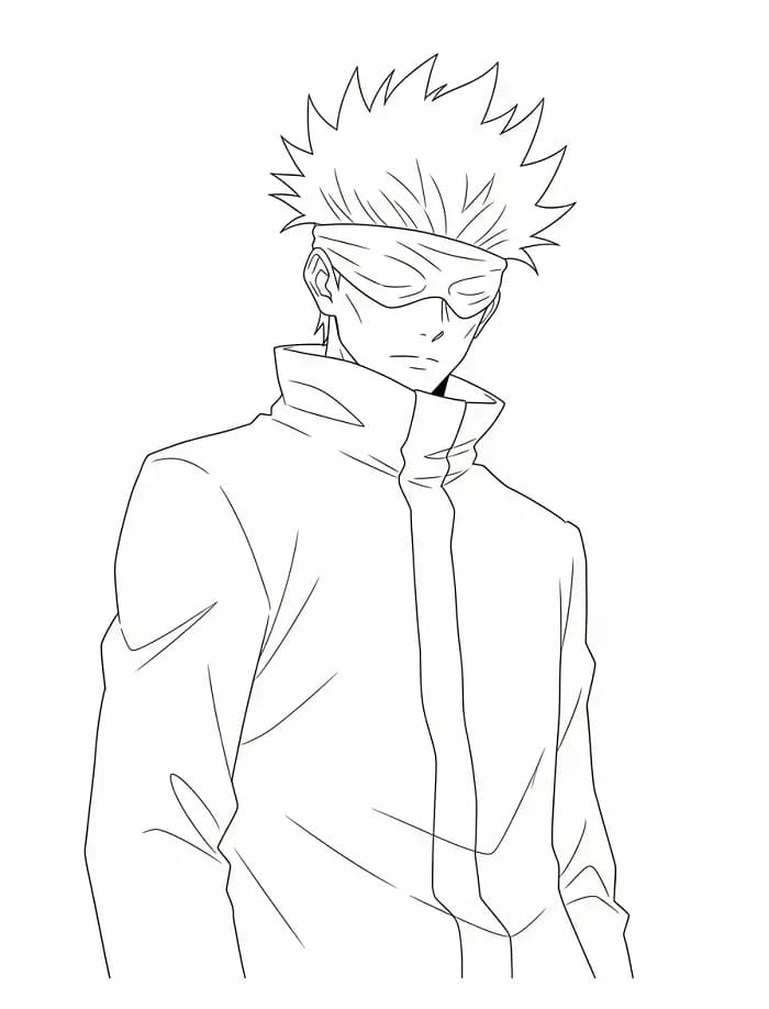 Fise de colorat cu Satoru Gojo de colorat p10