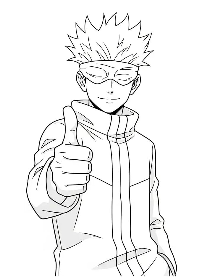 Fise de colorat cu Satoru Gojo de colorat p11