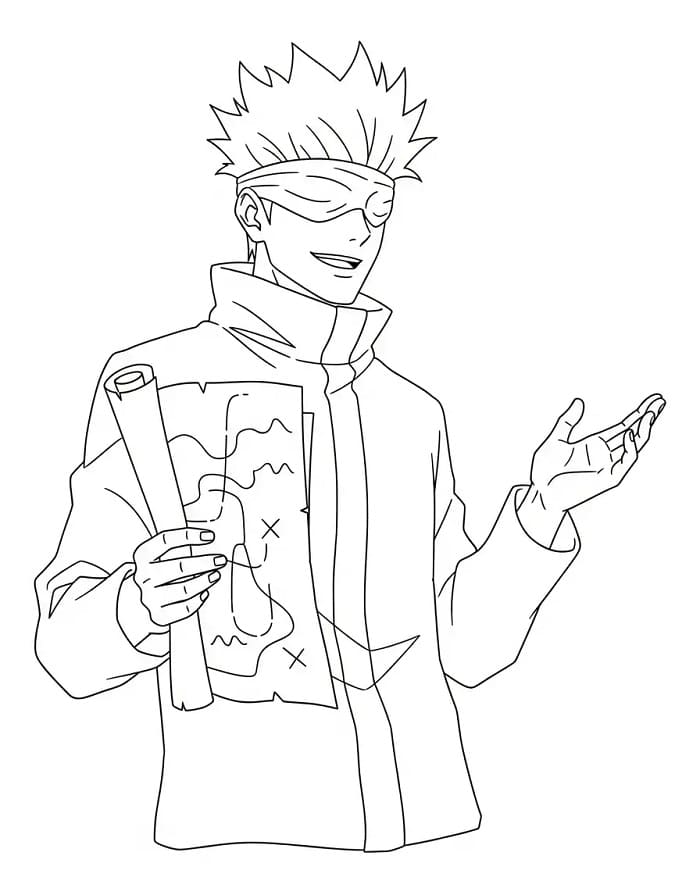 Fise de colorat cu Satoru Gojo de colorat p13