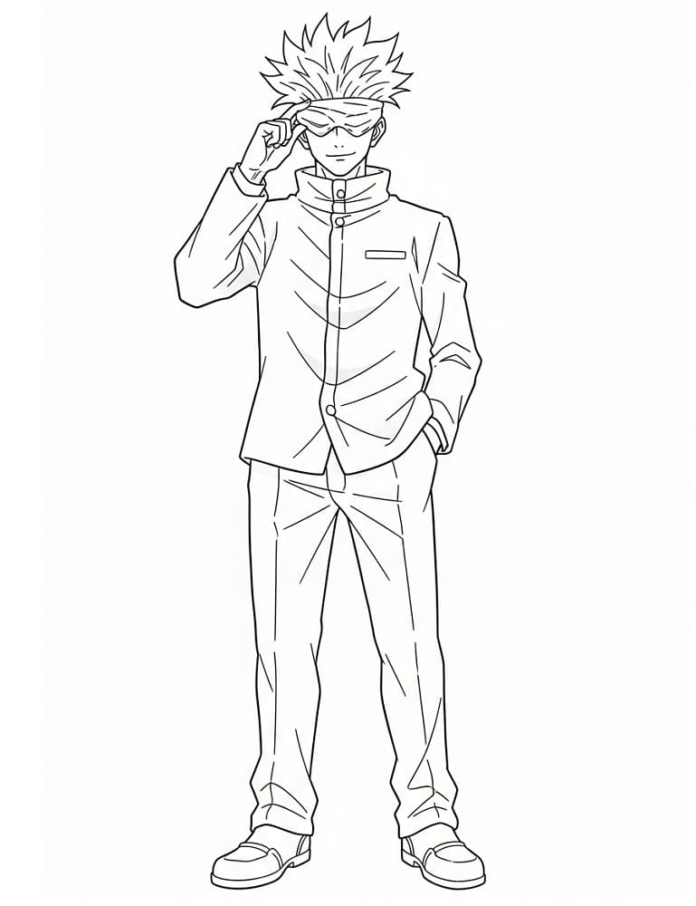 Fise de colorat cu Satoru Gojo de colorat p15