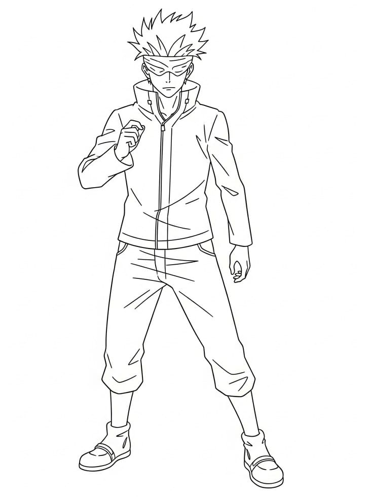 Fise de colorat cu Satoru Gojo de colorat p17