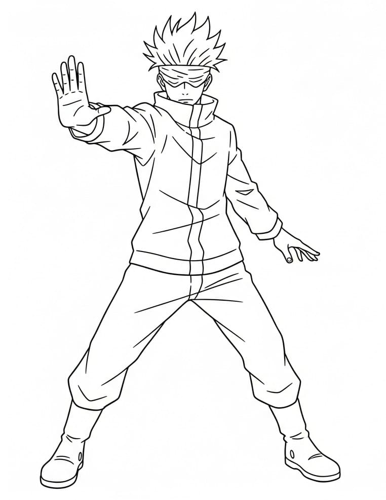 Fise de colorat cu Satoru Gojo de colorat p18