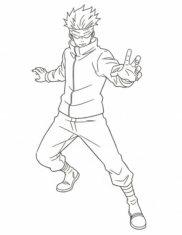 Planse de colorat cu Satoru Gojo