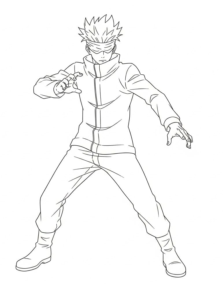 Fise de colorat cu Satoru Gojo de colorat p20