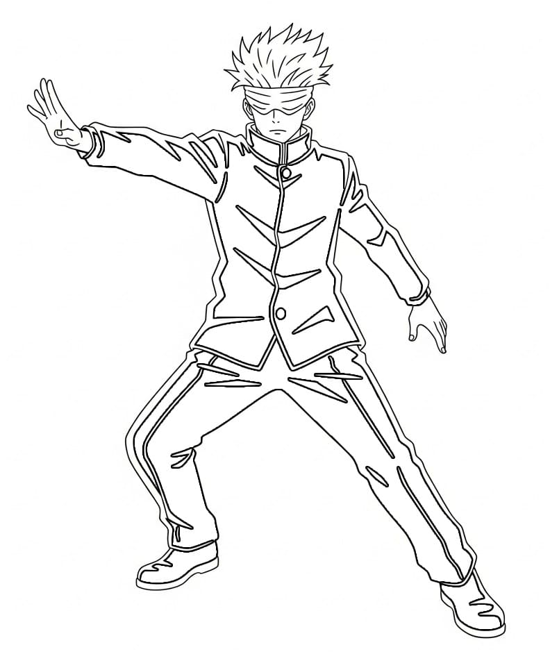 Fise de colorat cu Satoru Gojo de colorat p23