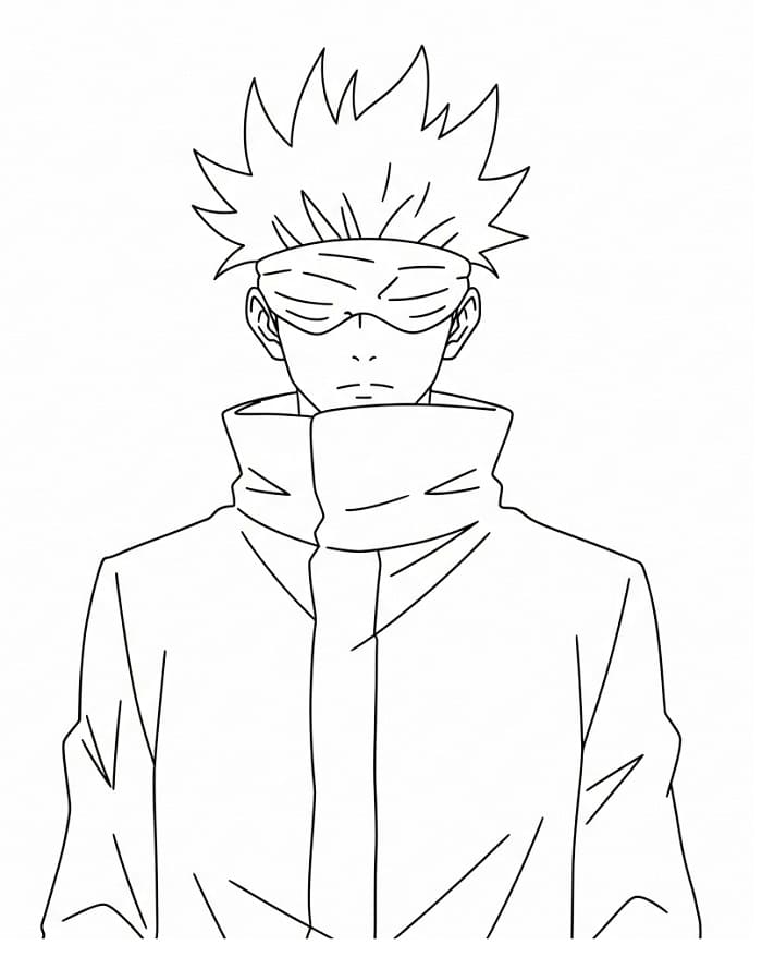 Fise de colorat cu Satoru Gojo de colorat p24