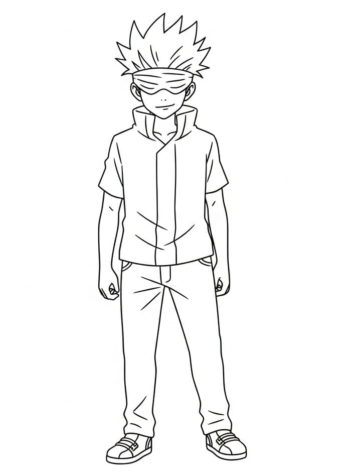 Fise de colorat cu Satoru Gojo de colorat p25
