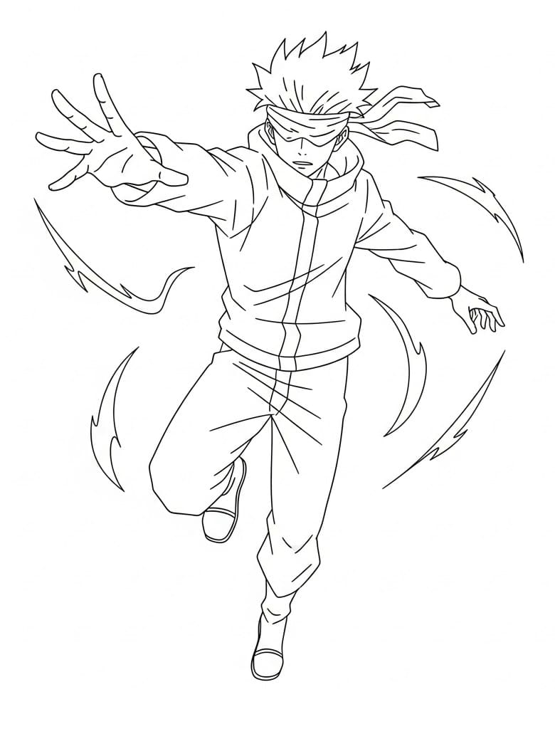 Fise de colorat cu Satoru Gojo de colorat p26