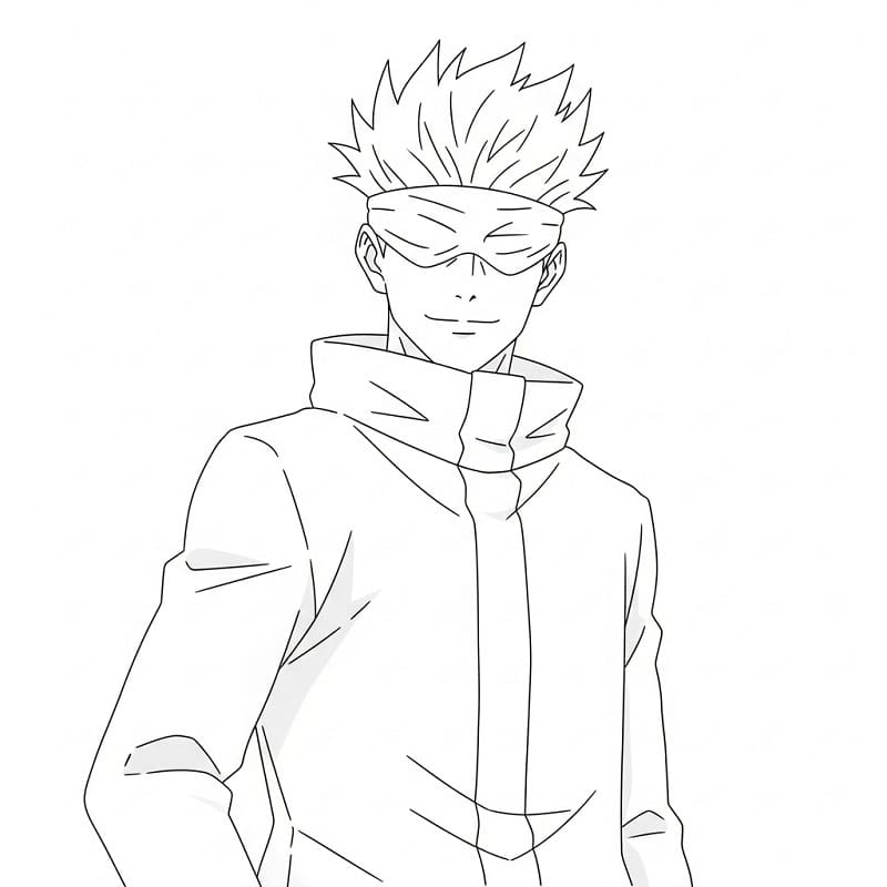 Fise de colorat cu Satoru Gojo de colorat p27