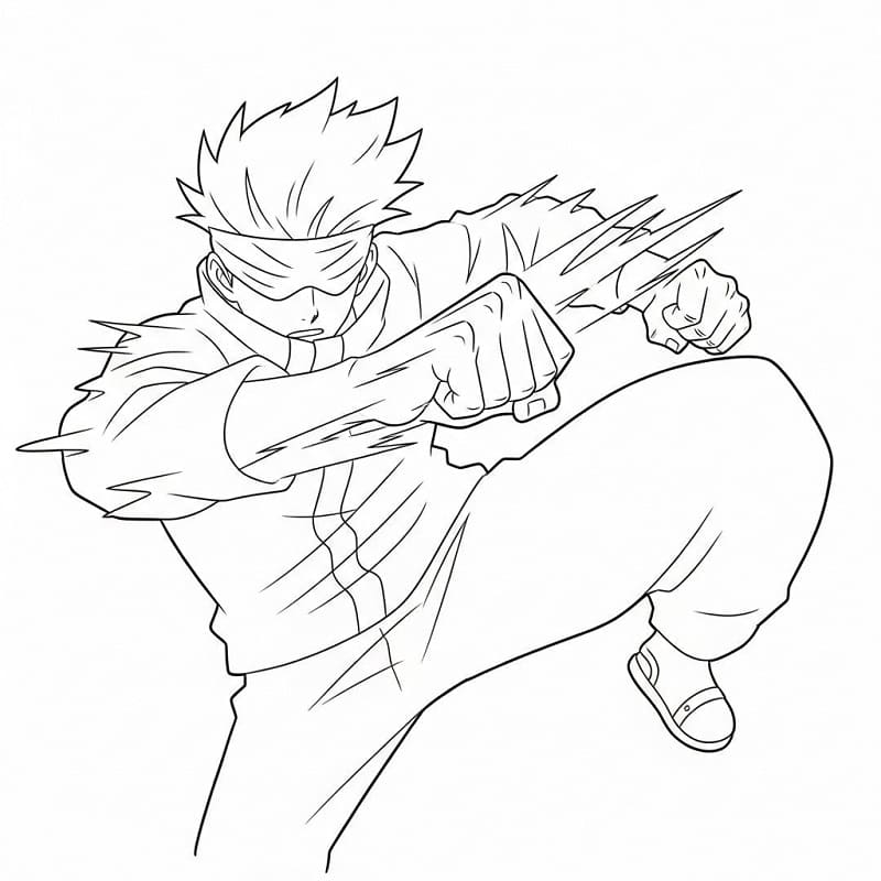 Fise de colorat cu Satoru Gojo de colorat p29