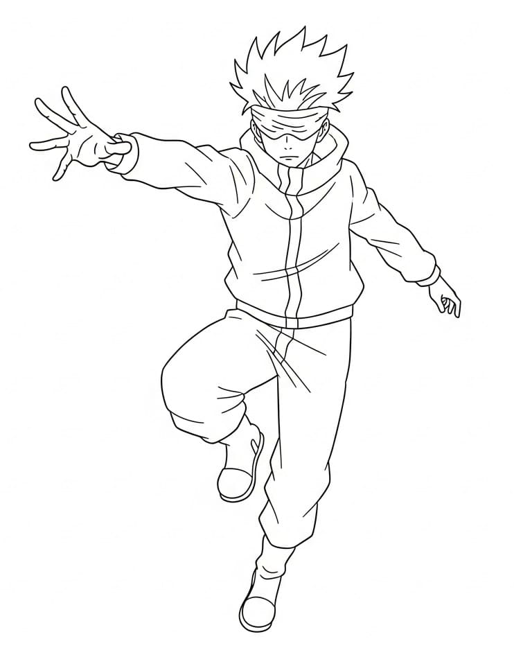 Fise de colorat cu Satoru Gojo de colorat p30