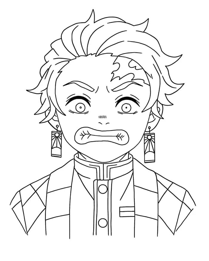 Fise de colorat cu Tanjiro de colorat p03