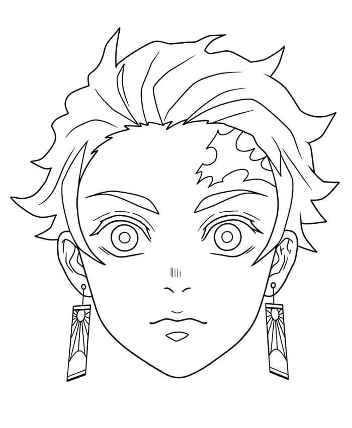 Fise de colorat cu Tanjiro de colorat p12