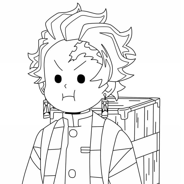 Fise de colorat cu Tanjiro de colorat p13