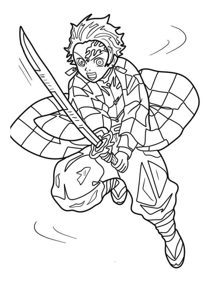 Fise de colorat cu Tanjiro de colorat p17