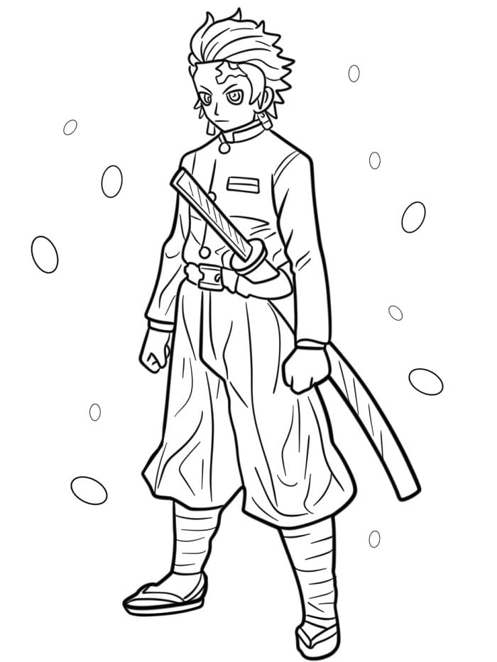 Fise de colorat cu Tanjiro de colorat p18