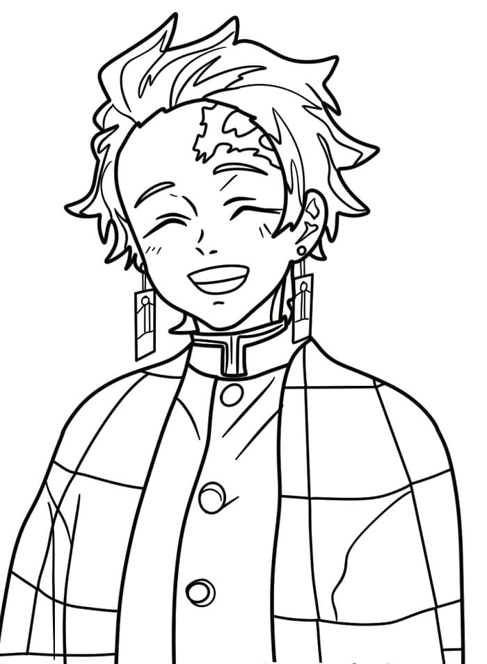 Fise de colorat cu Tanjiro de colorat p19