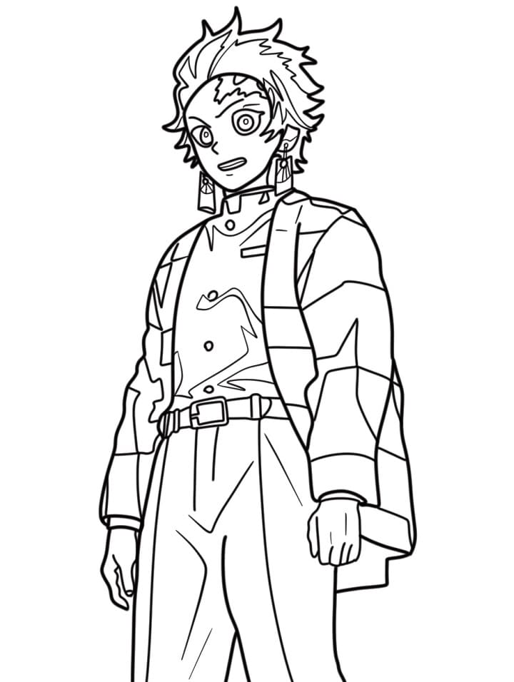 Fise de colorat cu Tanjiro de colorat p20