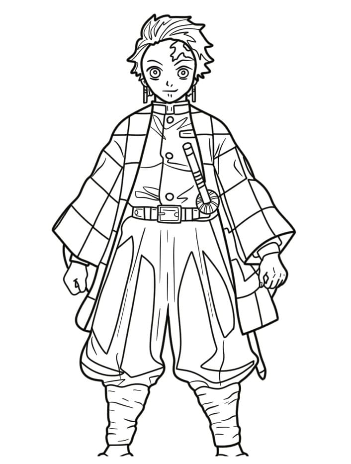 Fise de colorat cu Tanjiro de colorat p21