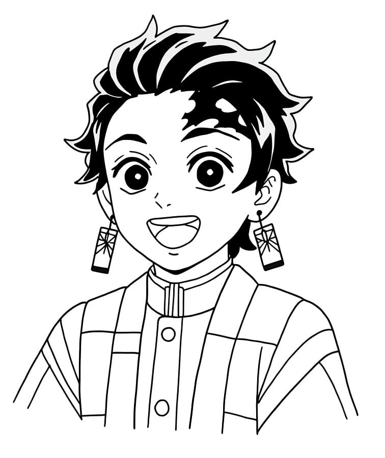 Fise de colorat cu Tanjiro de colorat p22