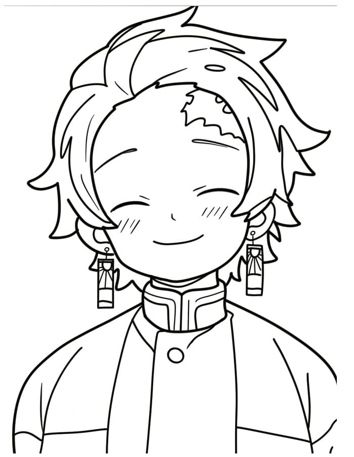 Fise de colorat cu Tanjiro de colorat p24