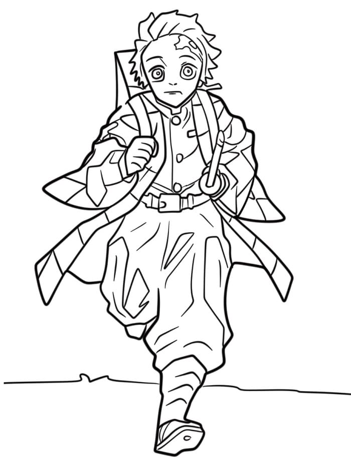 Fise de colorat cu Tanjiro de colorat p25