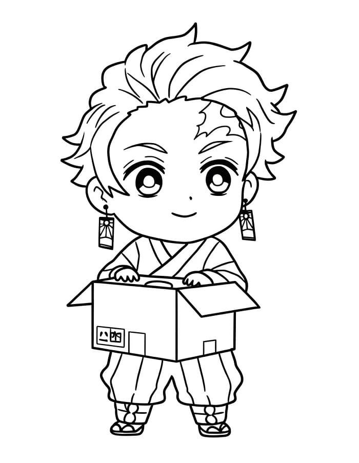 Fise de colorat cu Tanjiro de colorat p27