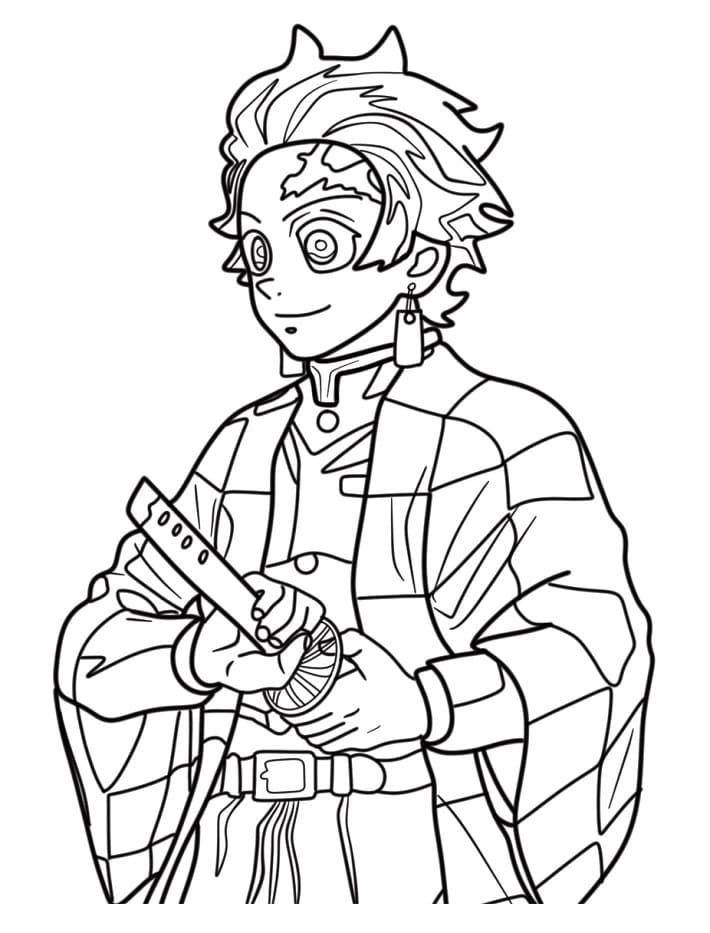 Fise de colorat cu Tanjiro de colorat p28