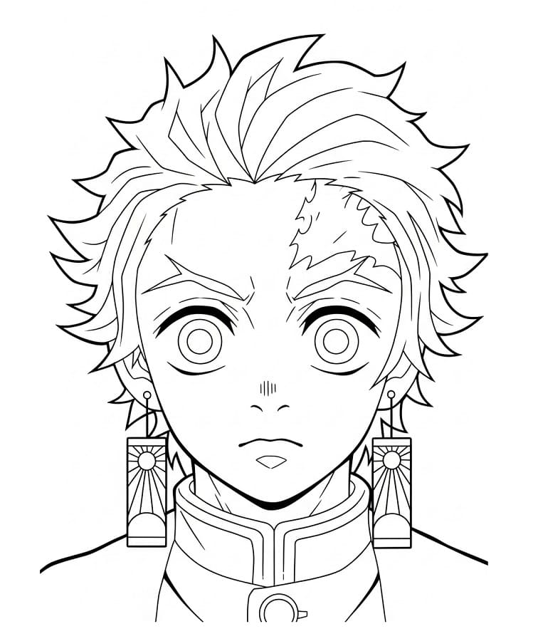 Fise de colorat cu Tanjiro de colorat p30