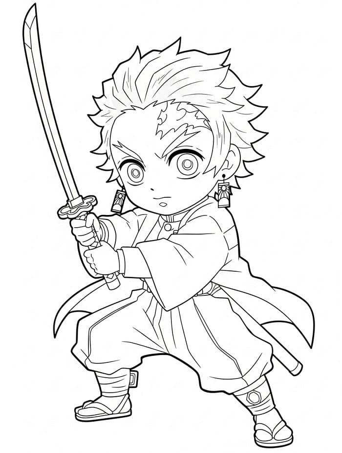 Planse de colorat cu Tanjiro