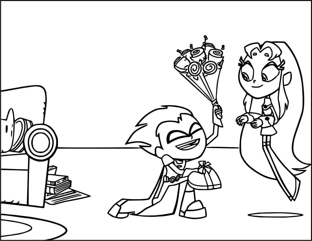 Fise de colorat cu Tineri Titani de colorat p10