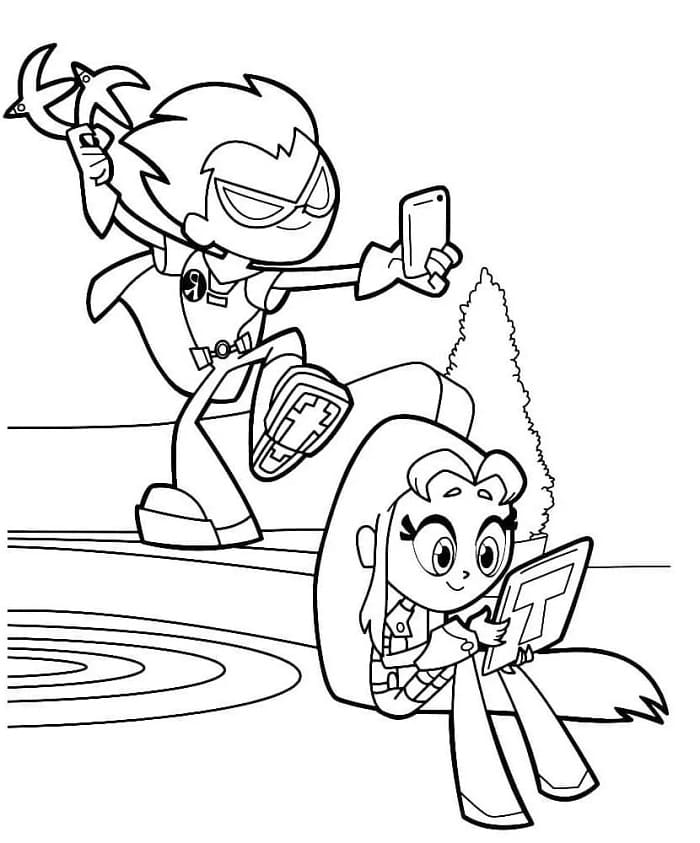 Fise de colorat cu Tineri Titani de colorat p12