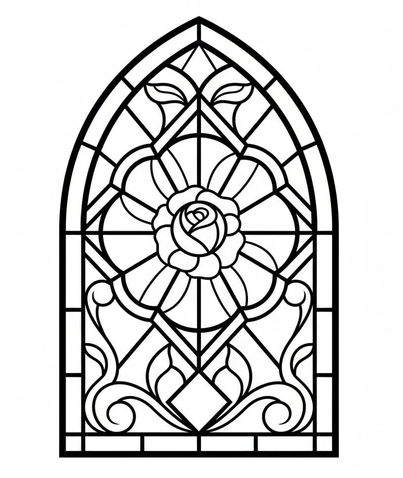 Planse de colorat cu Vitraliu