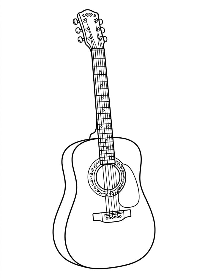 Fise de colorat cu Chitară de bază