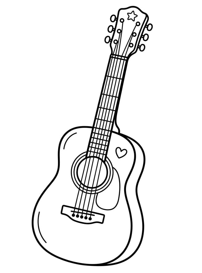 Planse de colorat cu Chitara