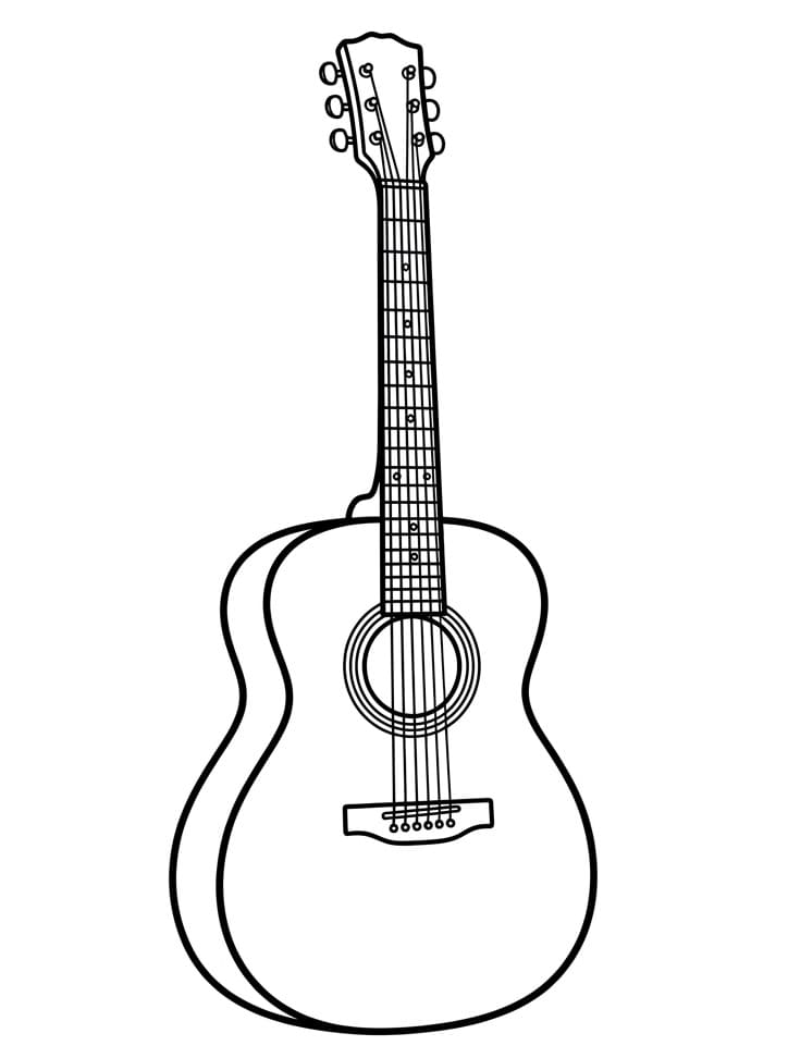 Fise de colorat cu Chitară gratuită
