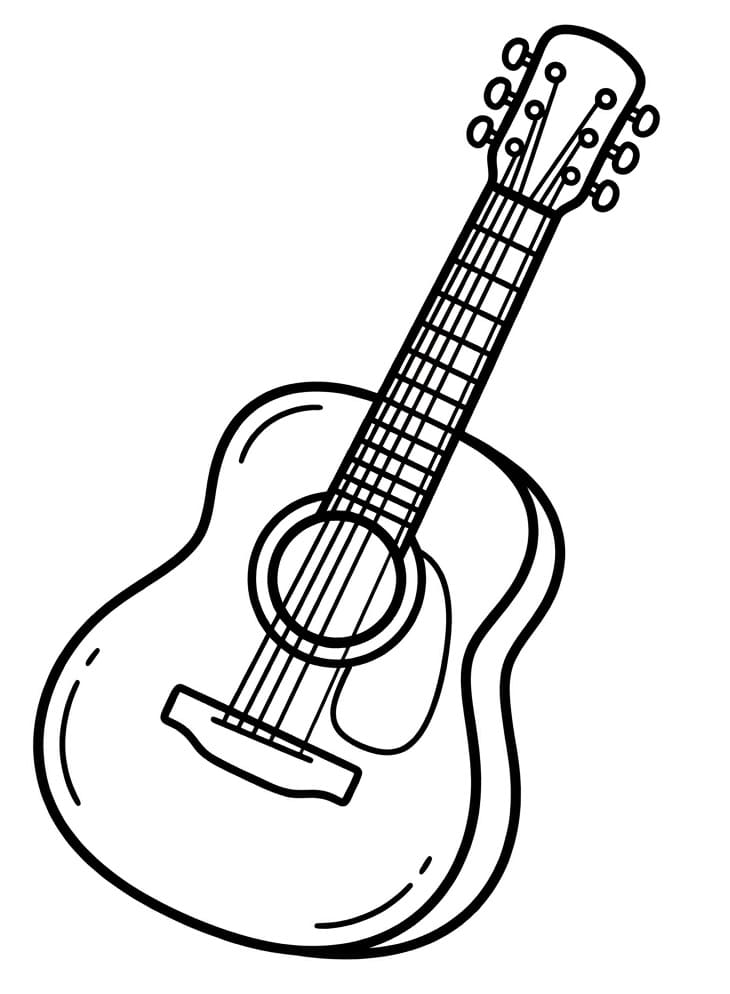 Fise de colorat cu Chitară imprimabilă