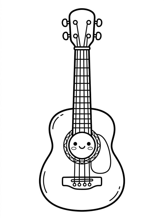 Fise de colorat cu Chitară perfectă