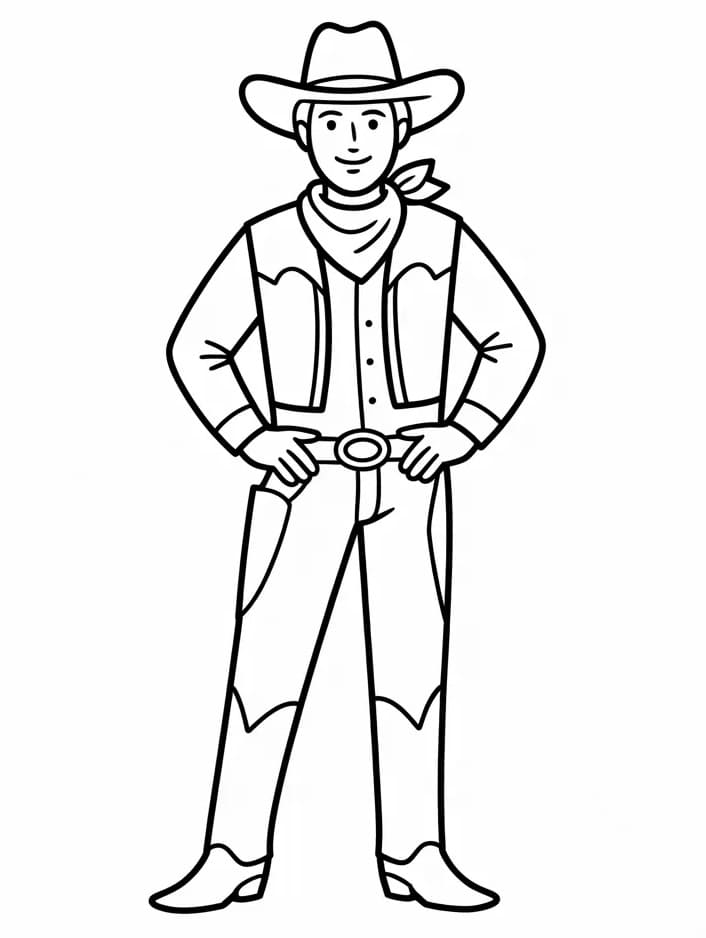 Fise de colorat cu Cowboy cartoon