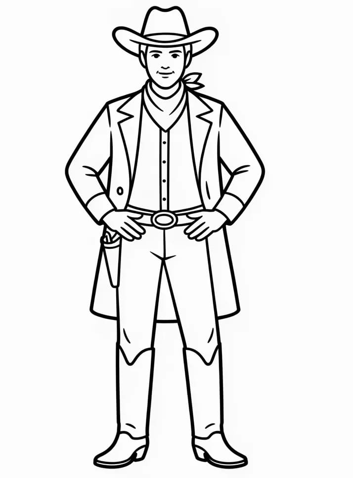 Fise de colorat cu Cowboy de bază