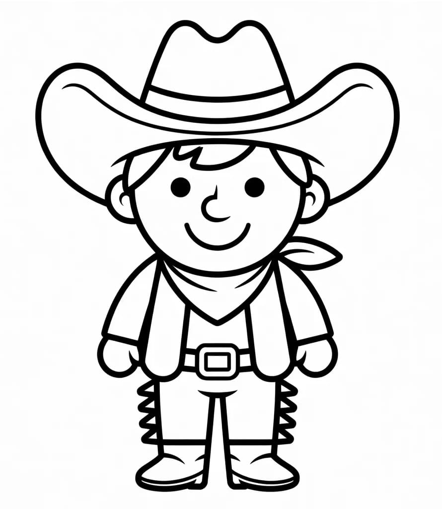 Fise de colorat cu Cowboy fără cost