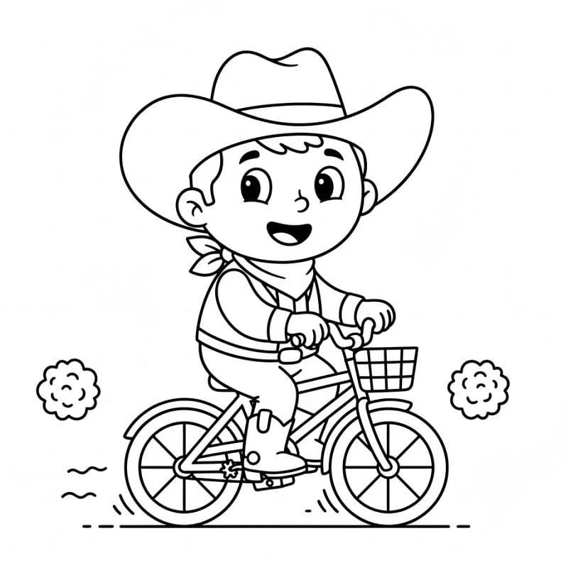 Fise de colorat cu Cowboy gratis pentru copii