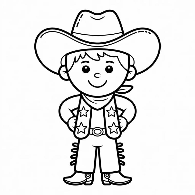 Fise de colorat cu Cowboy gratis
