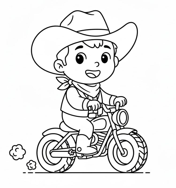 Fise de colorat cu Cowboy gratuit de tipărit