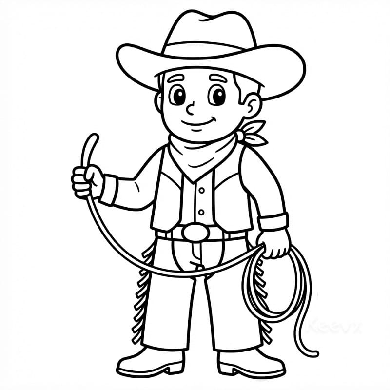 Fise de colorat cu Cowboy gratuit