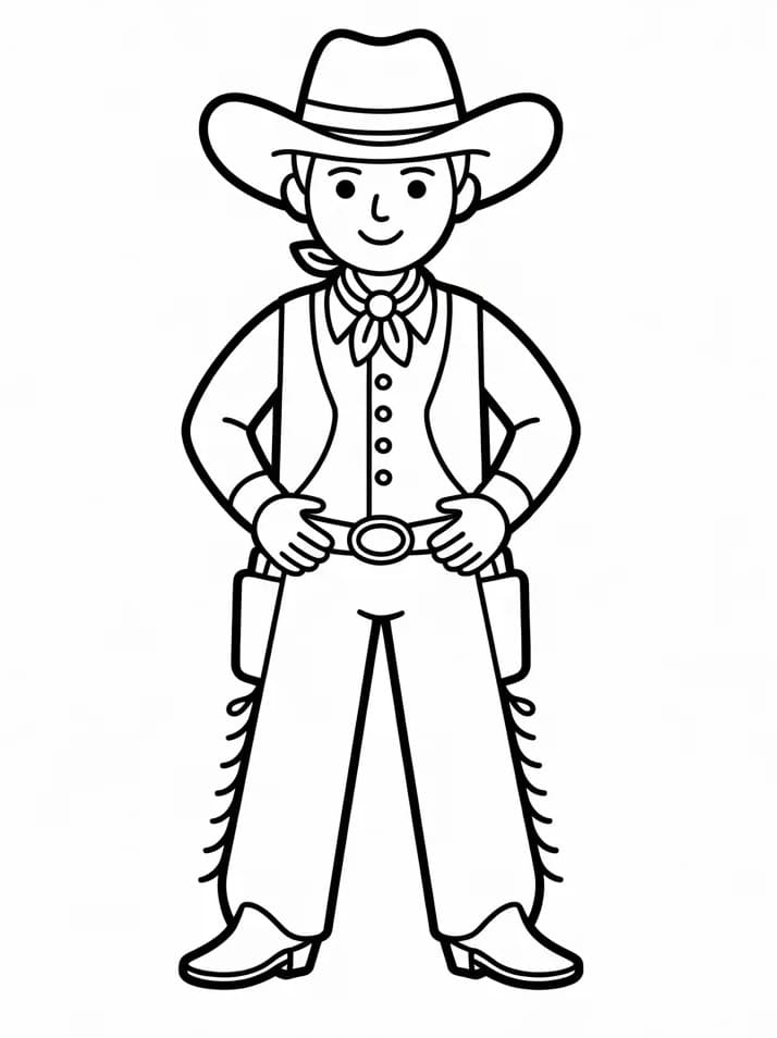 Fise de colorat cu Cowboy normal